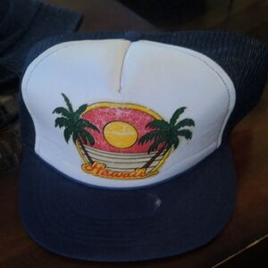 Hawaii Blue and White Trucker Hat